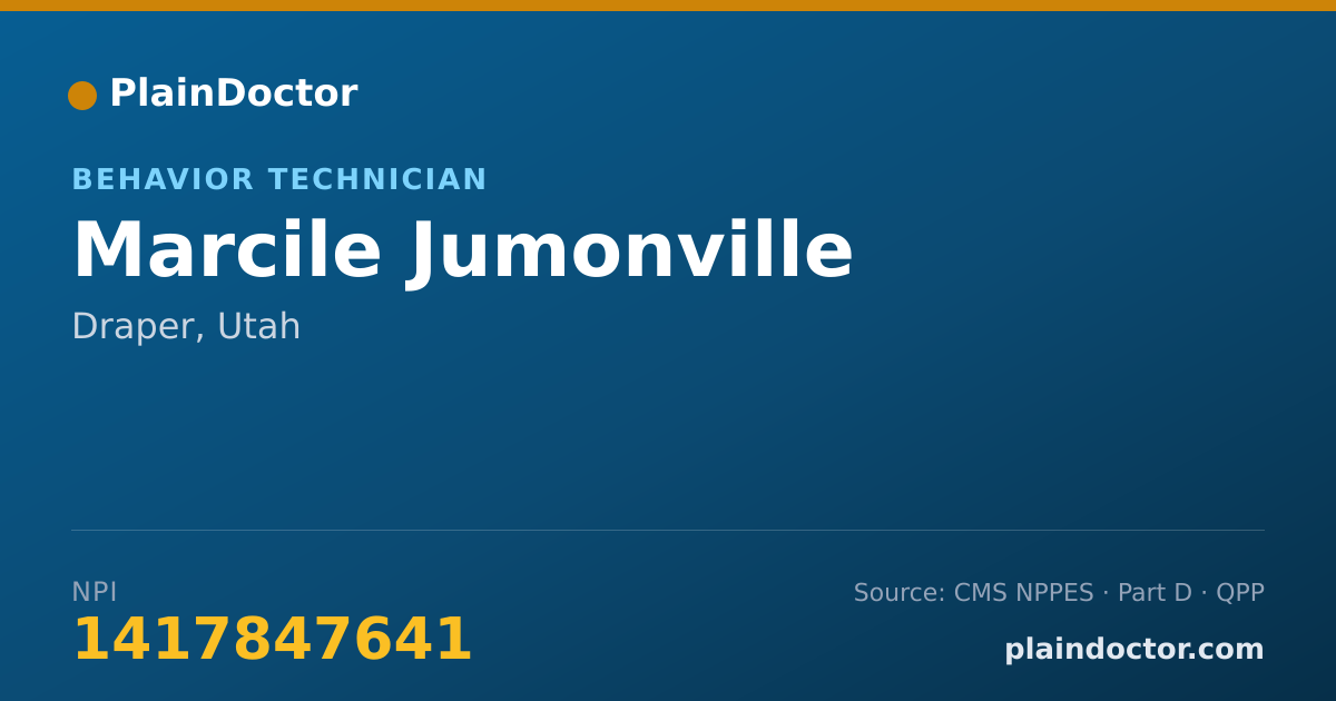 Shareable card for Marcile Jumonville - Behavior Technician, Draper, UT