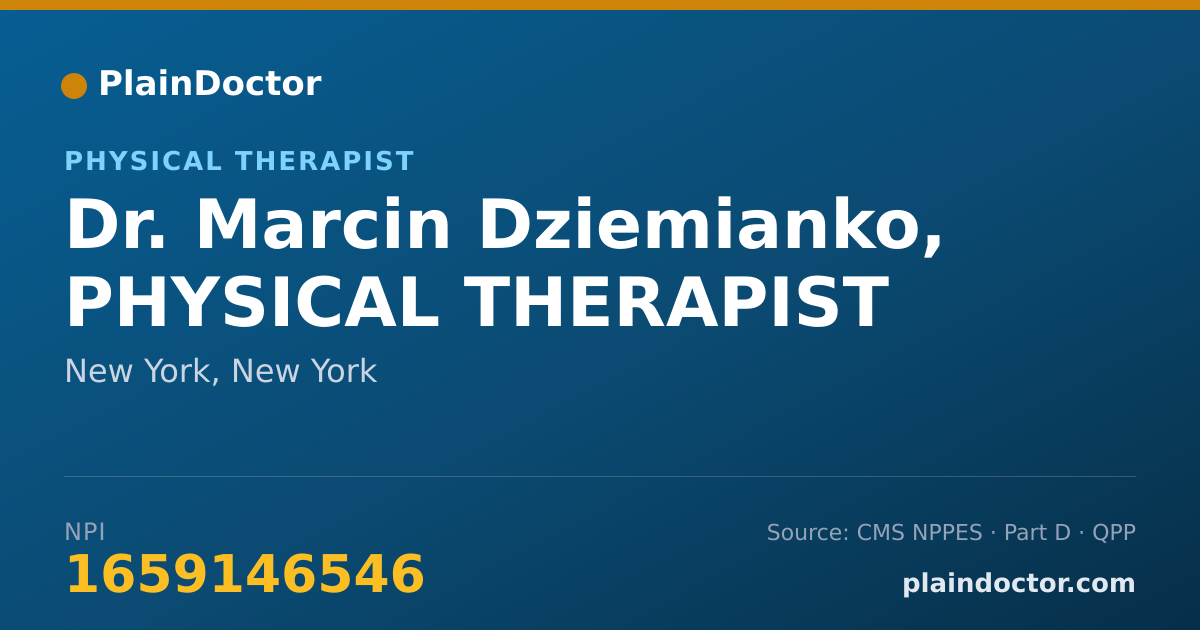 Shareable card for Marcin Dziemianko, PHYSICAL THERAPIST - Physical Therapist, New York, NY