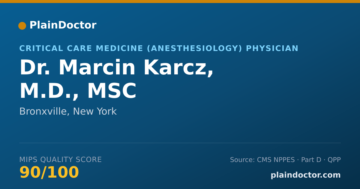 Shareable card for Marcin Karcz, M.D., MSC - Critical Care Medicine (Anesthesiology) Physician, Bronxville, NY