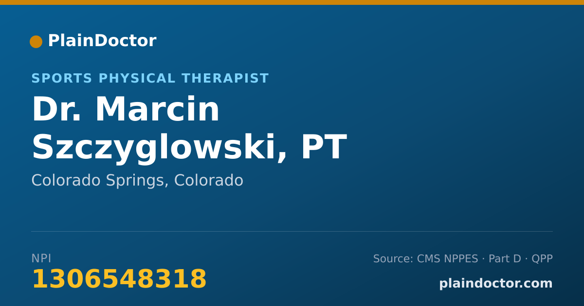 Shareable card for Marcin Szczyglowski, PT - Sports Physical Therapist, Colorado Springs, CO