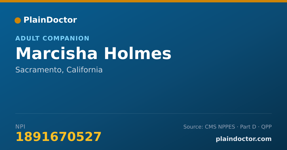 Shareable card for Marcisha Holmes - Adult Companion, Sacramento, CA