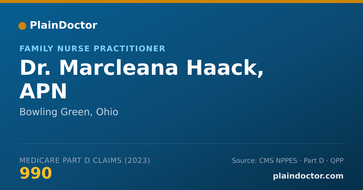 Shareable card for Marcleana Haack, APN - Family Nurse Practitioner, Bowling Green, OH