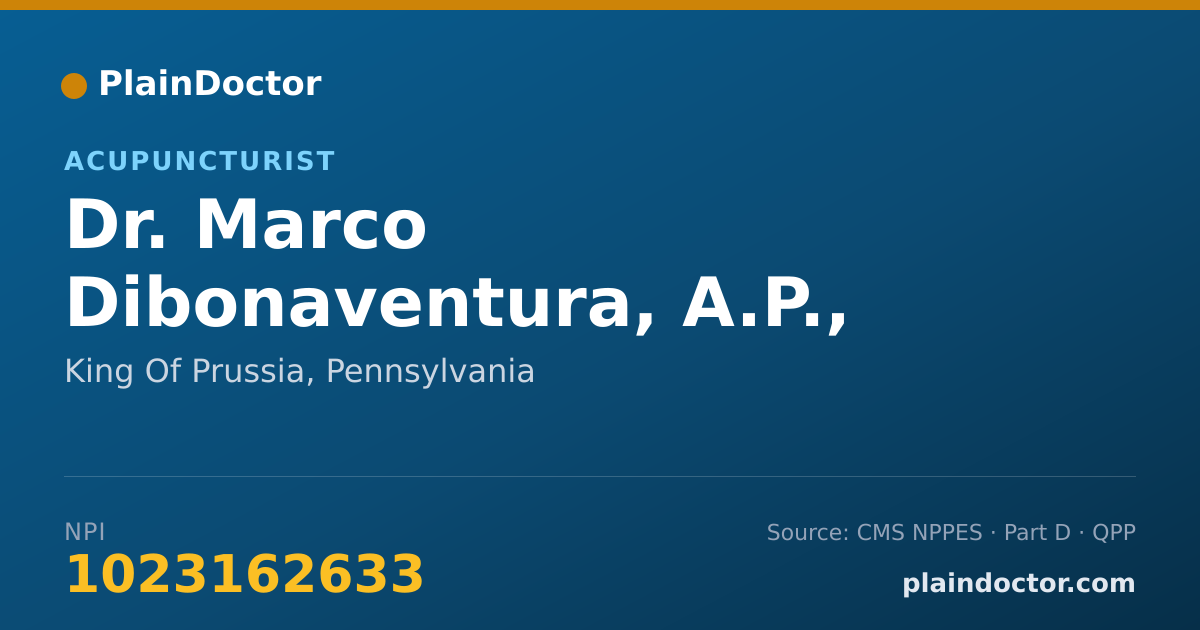 Shareable card for Marco Dibonaventura, A.P., PHD - Acupuncturist, King Of Prussia, PA