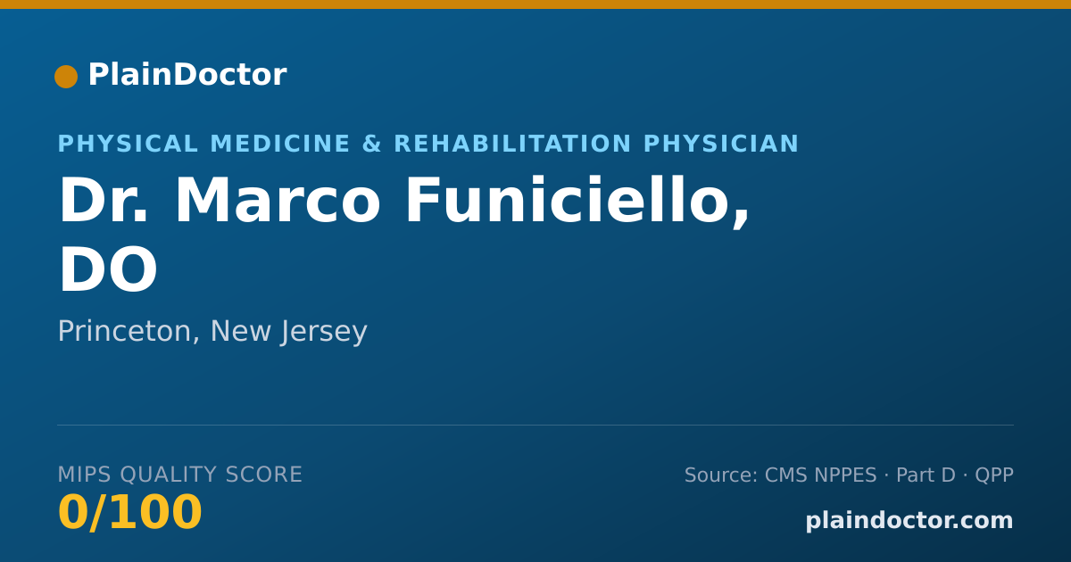 Shareable card for Marco Funiciello, DO - Physical Medicine & Rehabilitation Physician, Princeton, NJ
