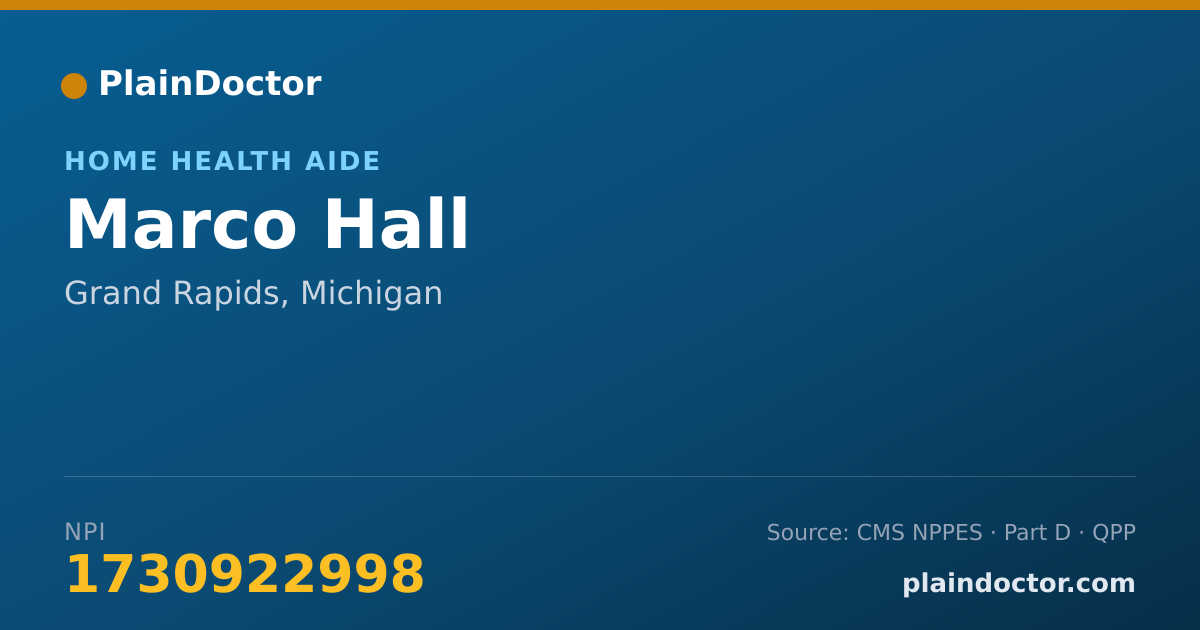 Shareable card for Marco Hall - Home Health Aide, Grand Rapids, MI
