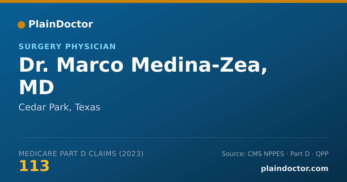 Shareable card for Marco Medina-Zea, MD - Surgery Physician, Cedar Park, TX