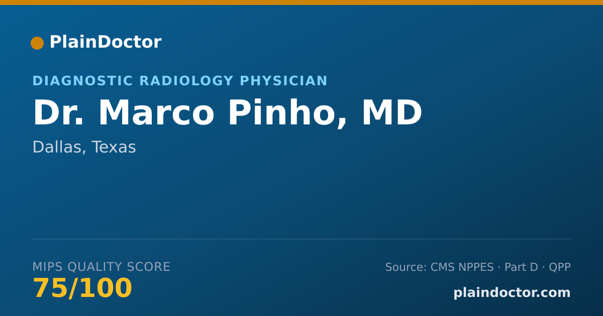 Shareable card for Marco Pinho, MD - Neuroradiology Physician, Dallas, TX