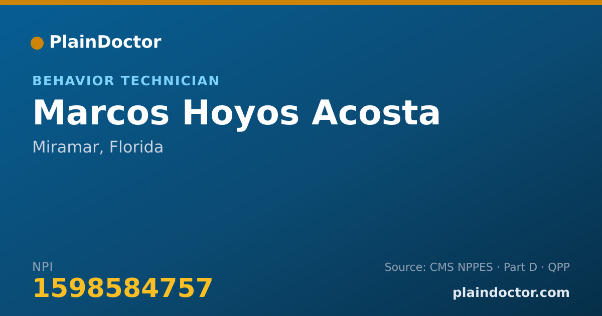 Shareable card for Marcos Hoyos Acosta - Behavior Technician, Miramar, FL