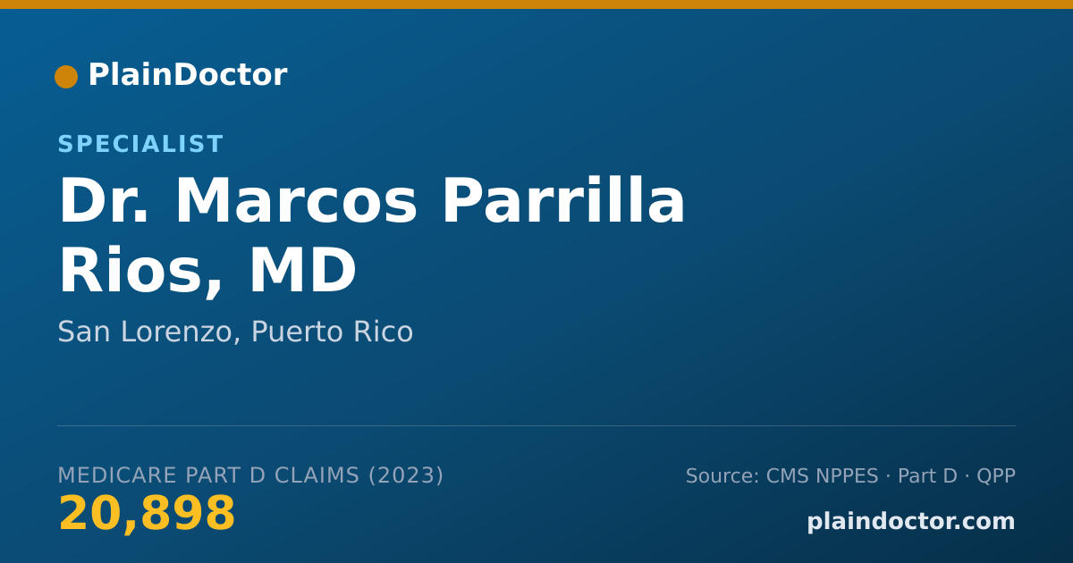 Shareable card for Marcos Parrilla Rios, MD - Specialist, San Lorenzo, PR