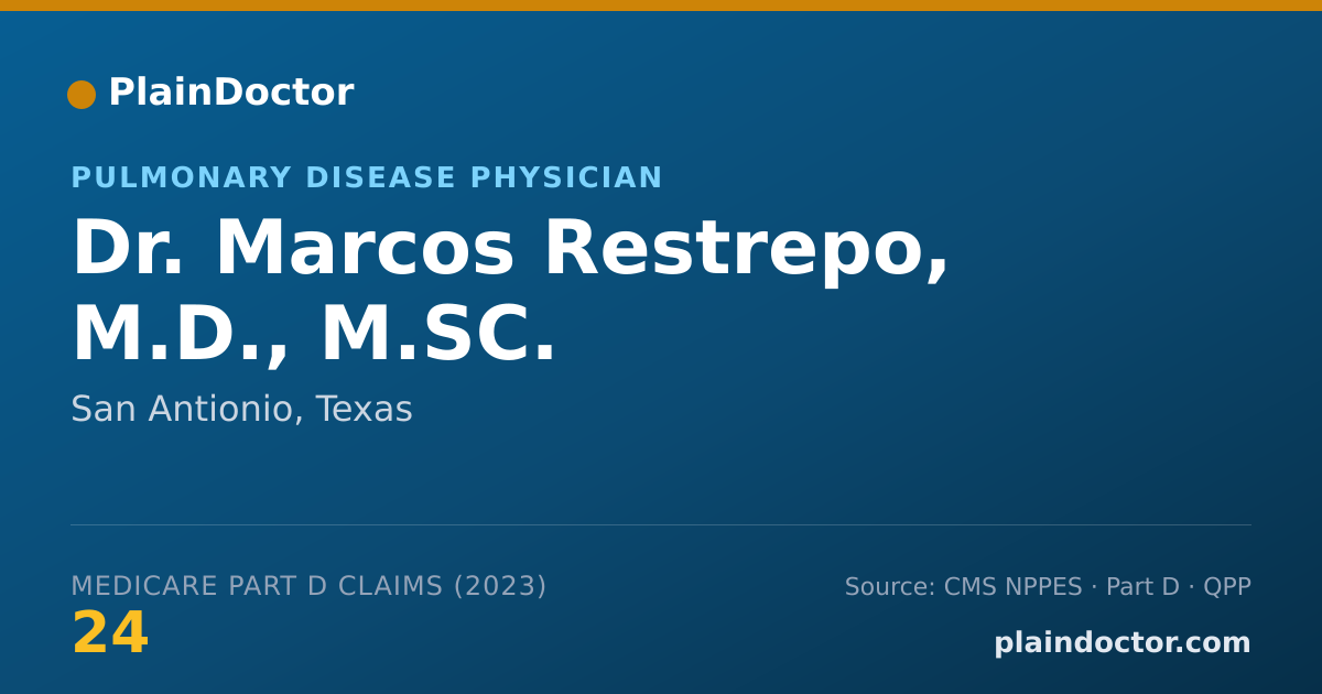 Shareable card for Marcos Restrepo, M.D., M.SC. - Pulmonary Disease Physician, San Antionio, TX