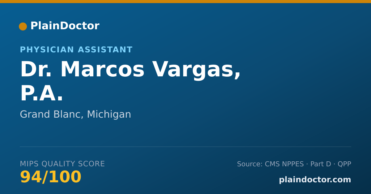 Shareable card for Marcos Vargas, P.A. - Physician Assistant, Grand Blanc, MI