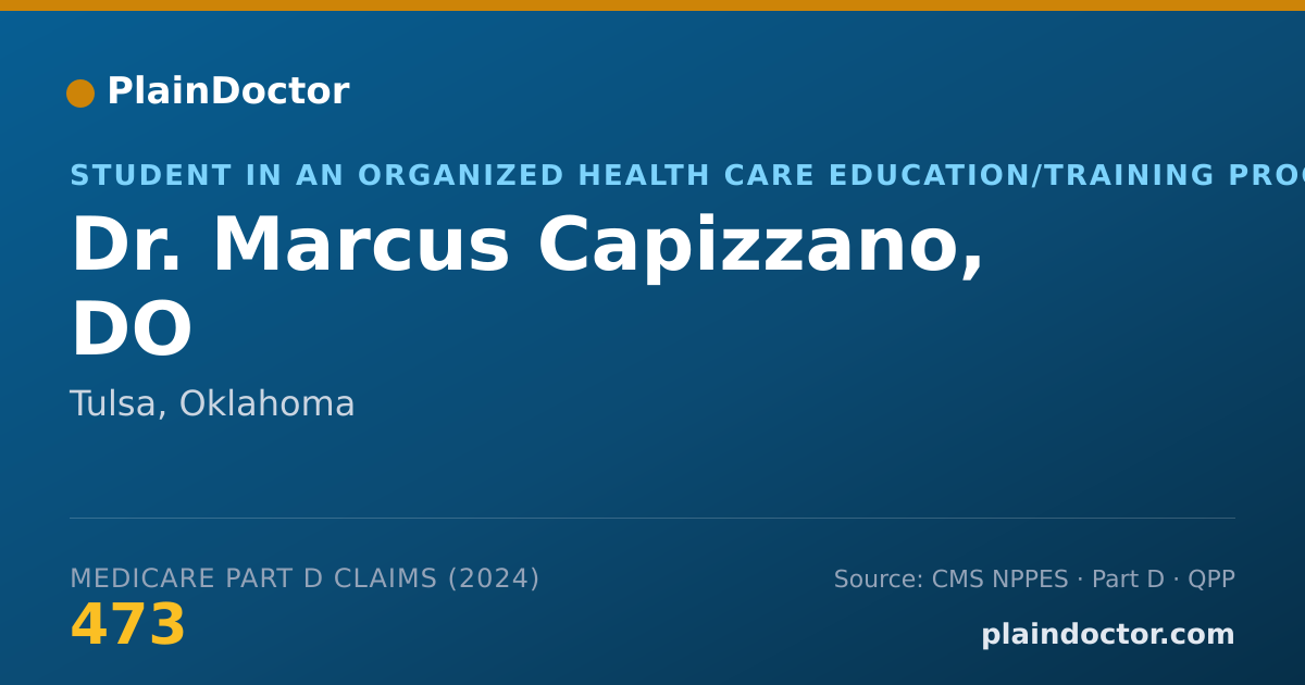 Shareable card for Marcus Capizzano, DO - Student in an Organized Health Care Education/Training Program, Tulsa, OK