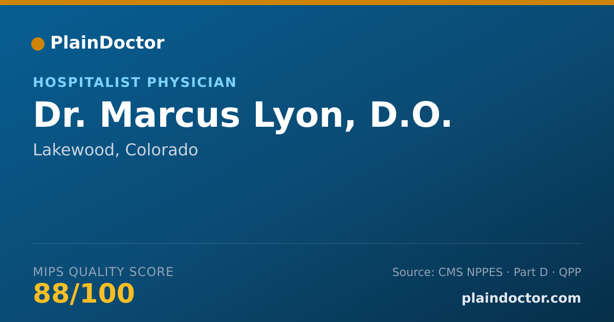 Shareable card for Marcus Lyon, D.O. - Family Medicine Physician, Lakewood, CO