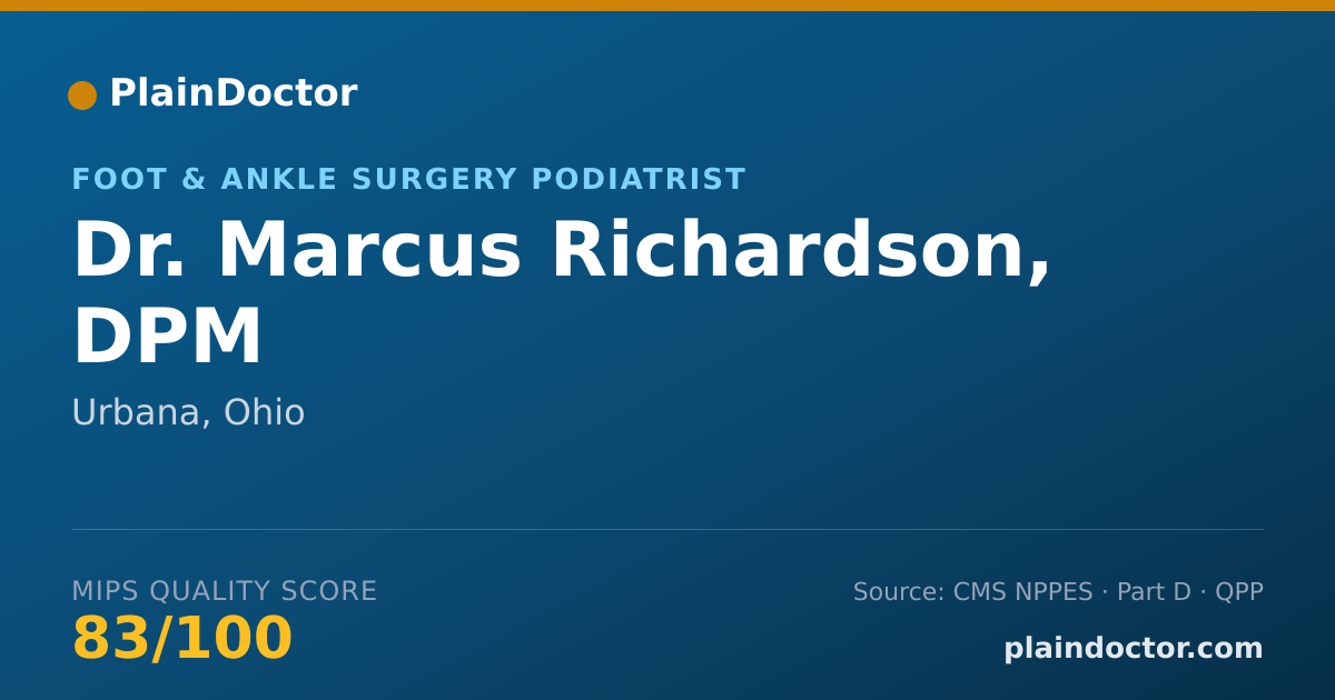 Shareable card for Marcus Richardson, DPM - Foot & Ankle Surgery Podiatrist, Urbana, OH
