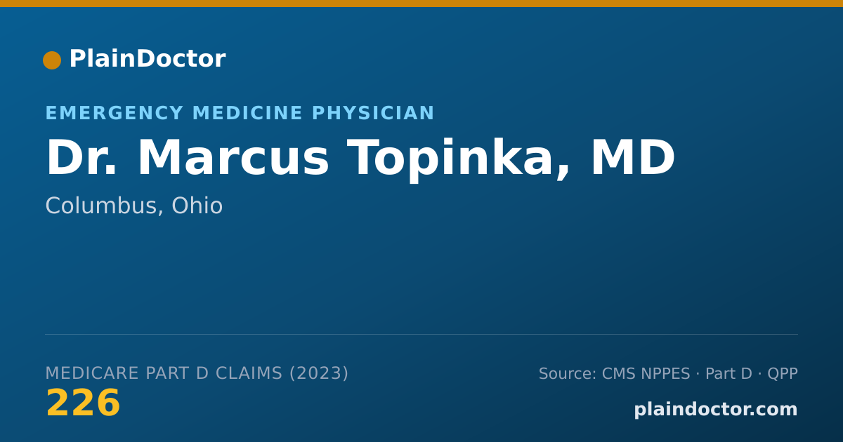 Shareable card for Marcus Topinka, MD - Emergency Medicine Physician, Columbus, OH