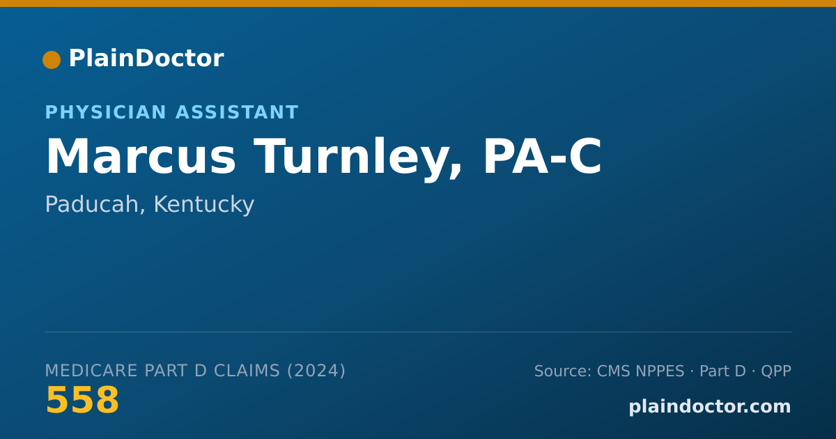 Shareable card for Marcus Turnley, PA-C - Physician Assistant, Paducah, KY