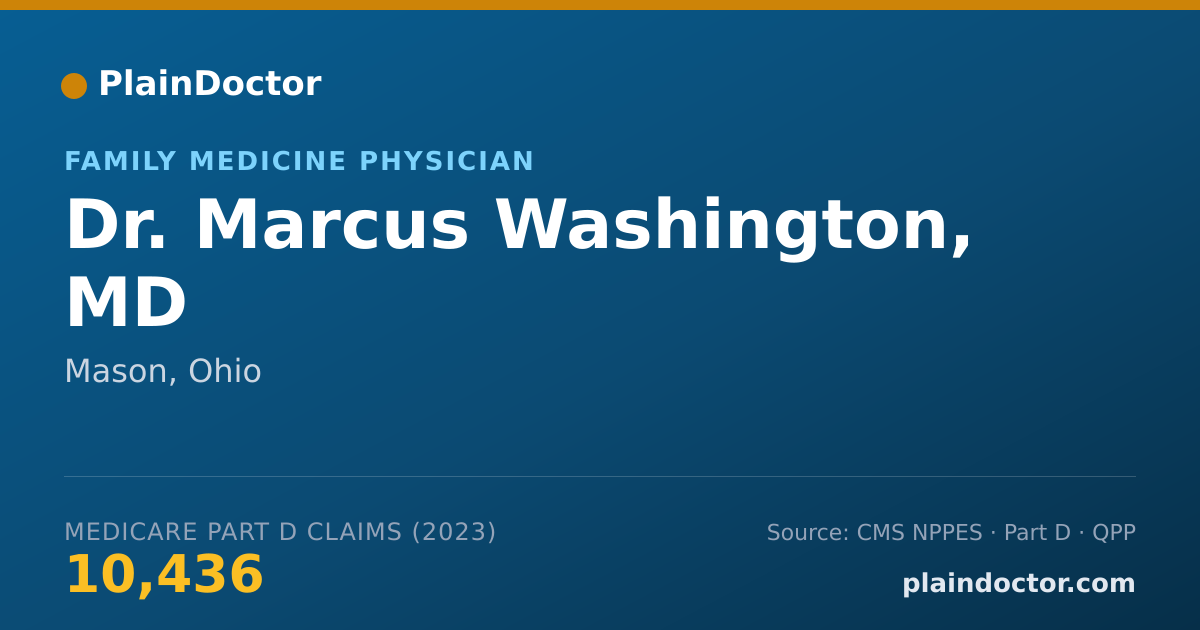 Shareable card for Marcus Washington, MD - Family Medicine Physician, Mason, OH