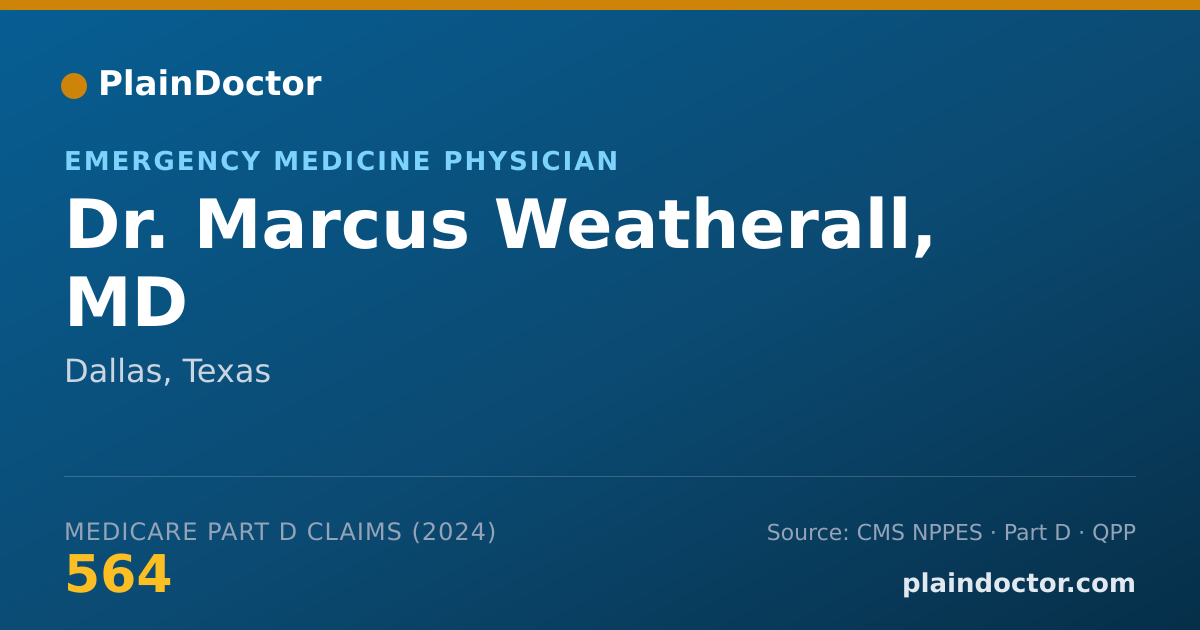 Shareable card for Marcus Weatherall, MD - Emergency Medicine Physician, Dallas, TX