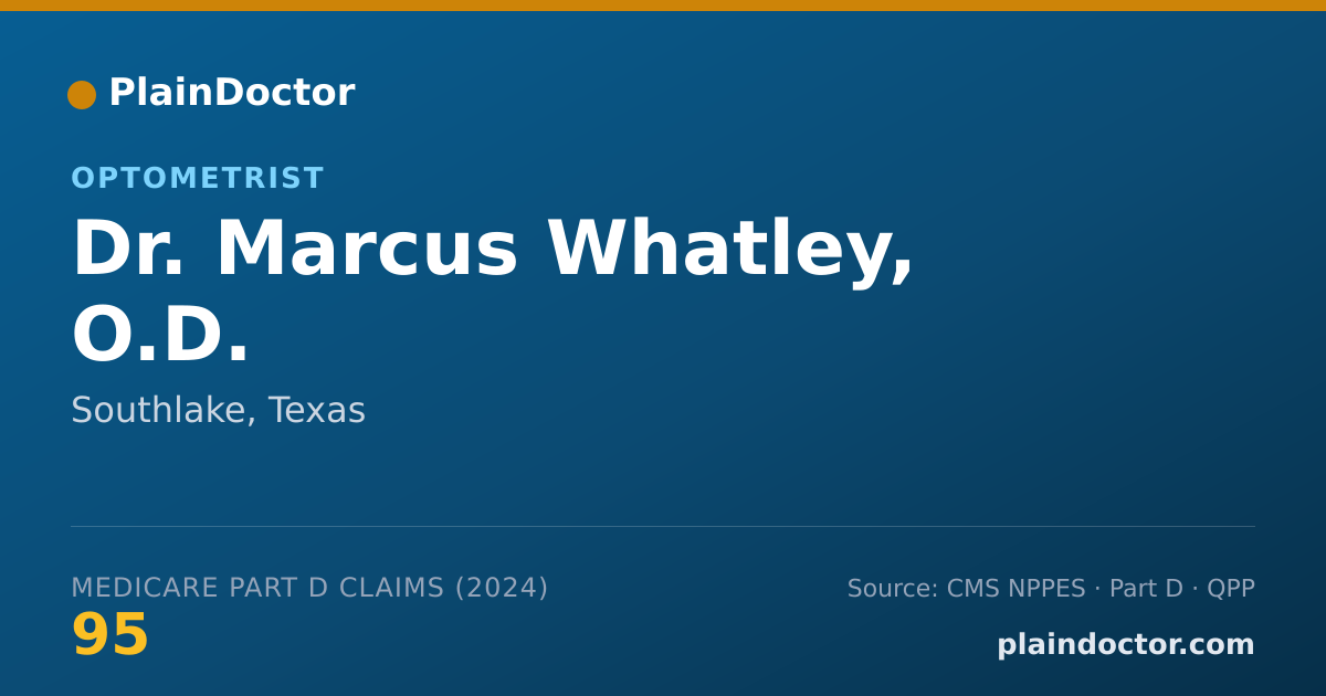 Shareable card for Marcus Whatley, O.D. - Optometrist, Southlake, TX