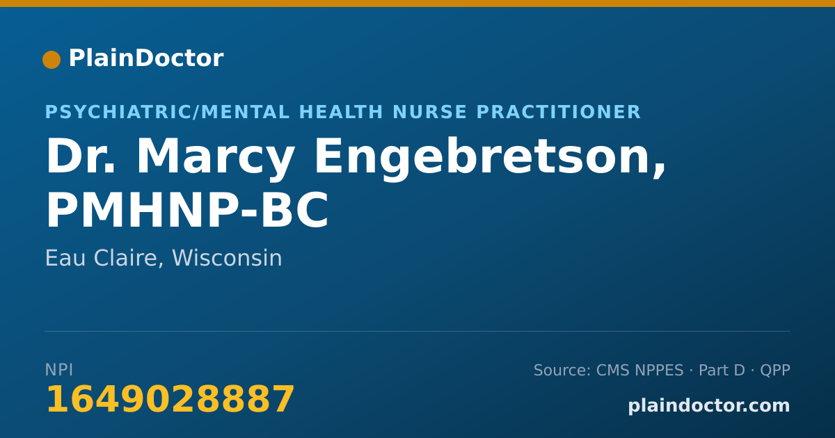 Shareable card for Marcy Engebretson, PMHNP-BC - Psychiatric/Mental Health Nurse Practitioner, Eau Claire, WI