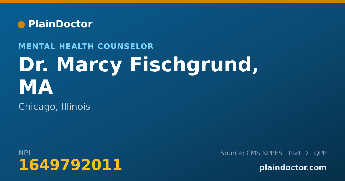Shareable card for Marcy Fischgrund, MA - Mental Health Counselor, Chicago, IL