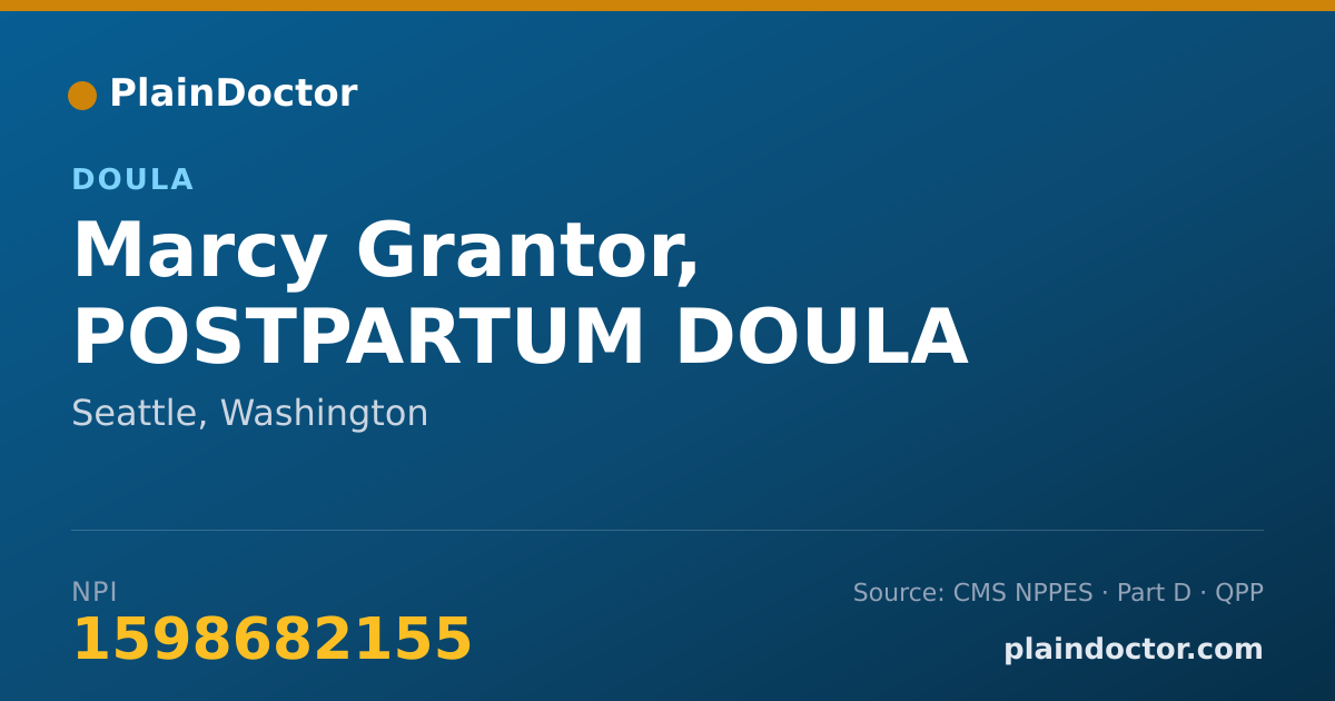 Shareable card for Marcy Grantor, POSTPARTUM DOULA - Doula, Seattle, WA