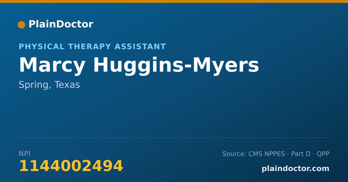 Shareable card for Marcy Huggins-Myers - Physical Therapy Assistant, Spring, TX