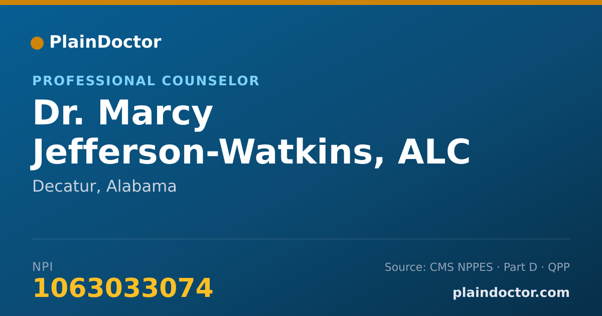 Shareable card for Marcy Jefferson-Watkins, ALC - Professional Counselor, Decatur, AL