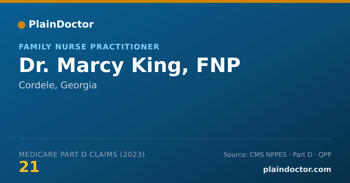 Shareable card for Marcy King, FNP - Family Nurse Practitioner, Cordele, GA
