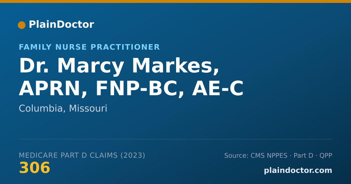 Shareable card for Marcy Markes, APRN, FNP-BC, AE-C - Family Nurse Practitioner, Columbia, MO