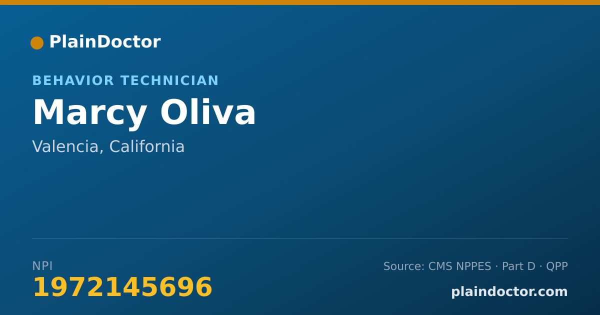 Shareable card for Marcy Oliva - Behavior Technician, Valencia, CA