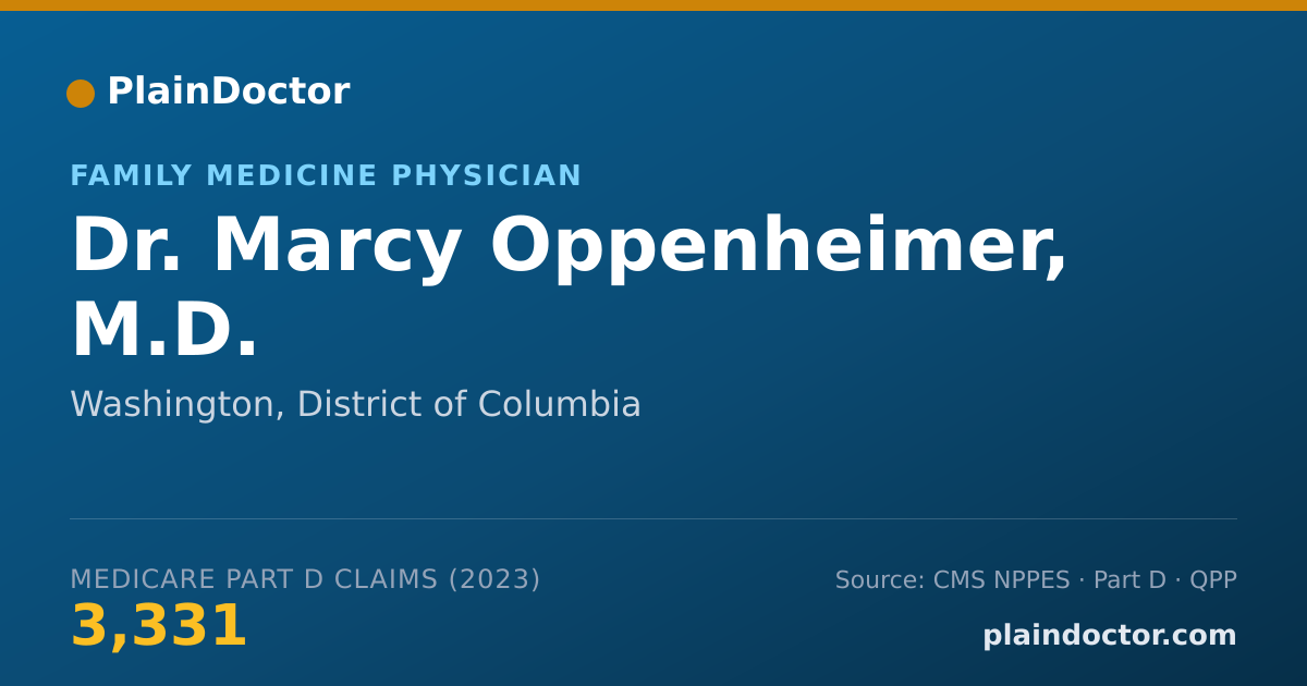 Shareable card for Marcy Oppenheimer, M.D. - Family Medicine Physician, Washington, DC