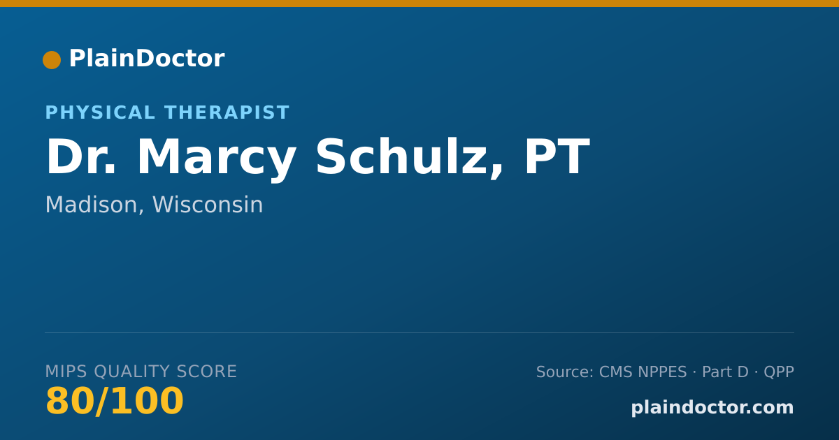 Shareable card for Marcy Schulz, PT - Physical Therapist, Madison, WI