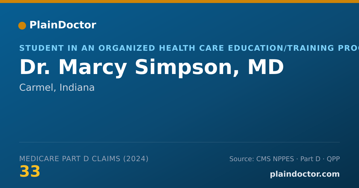 Shareable card for Marcy Simpson, MD - Student in an Organized Health Care Education/Training Program, Carmel, IN