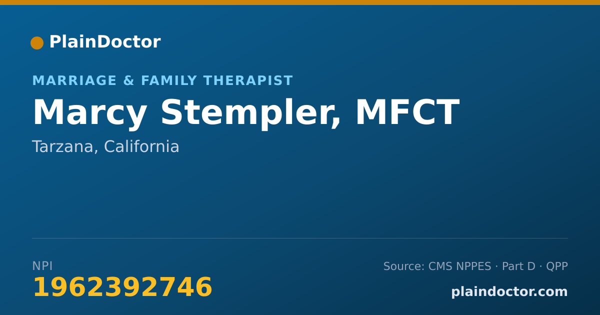 Shareable card for Marcy Stempler, MFCT - Marriage & Family Therapist, Tarzana, CA