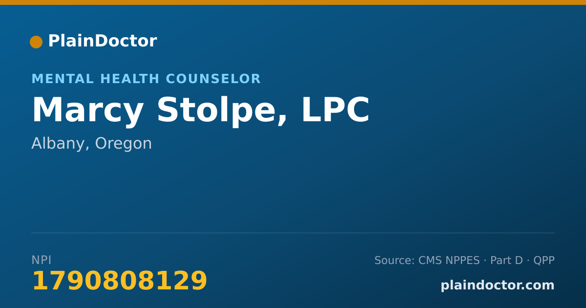 Shareable card for Marcy Stolpe, LPC - Mental Health Counselor, Albany, OR