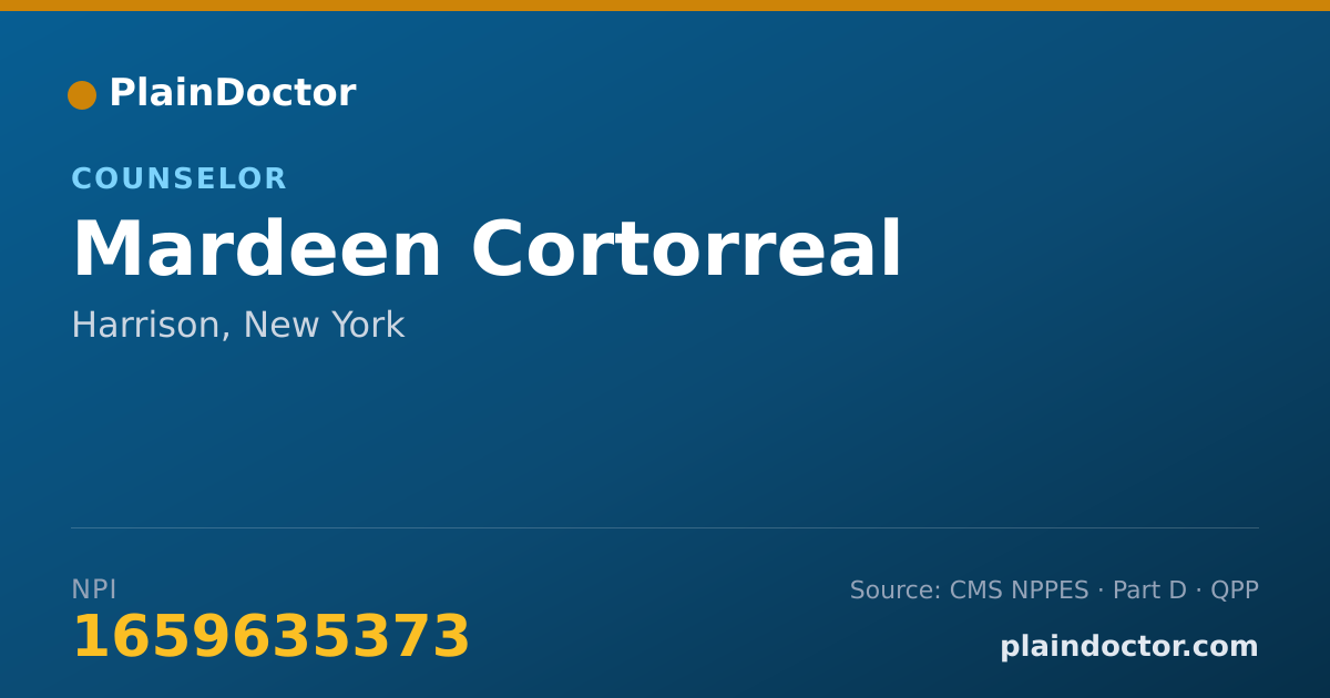 Shareable card for Mardeen Cortorreal - Counselor, Harrison, NY