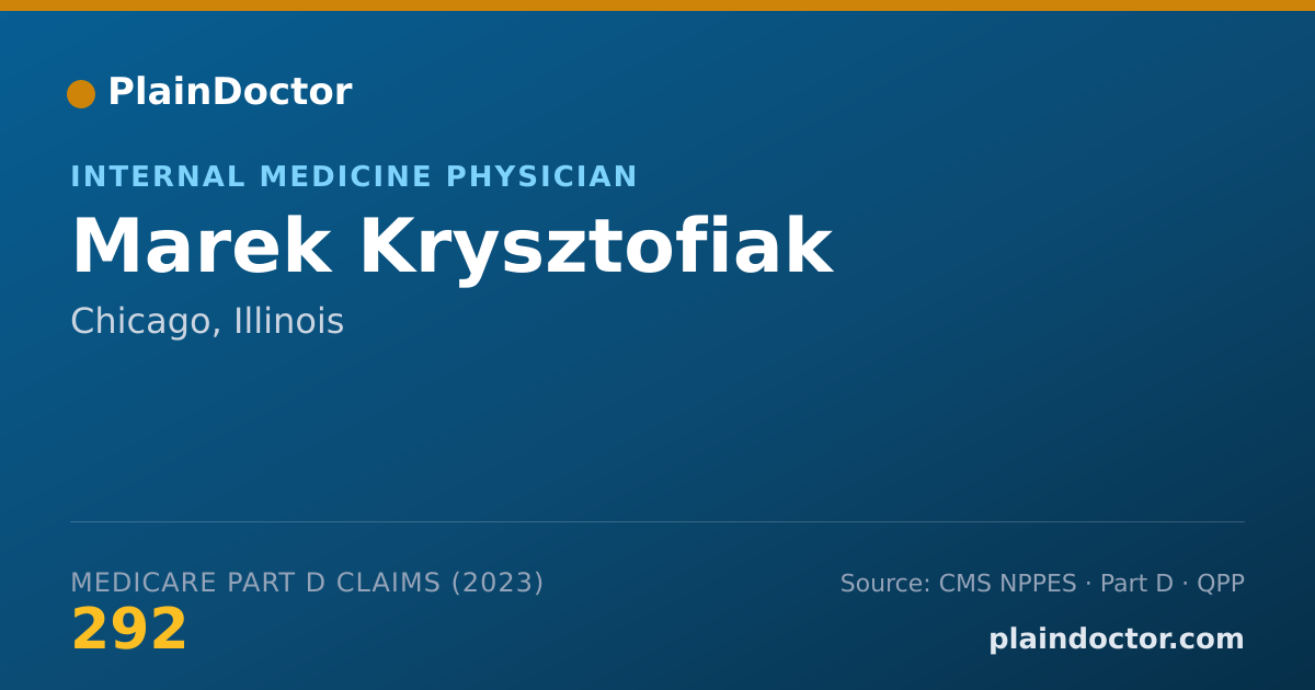 Shareable card for Marek Krysztofiak - Internal Medicine Physician, Chicago, IL
