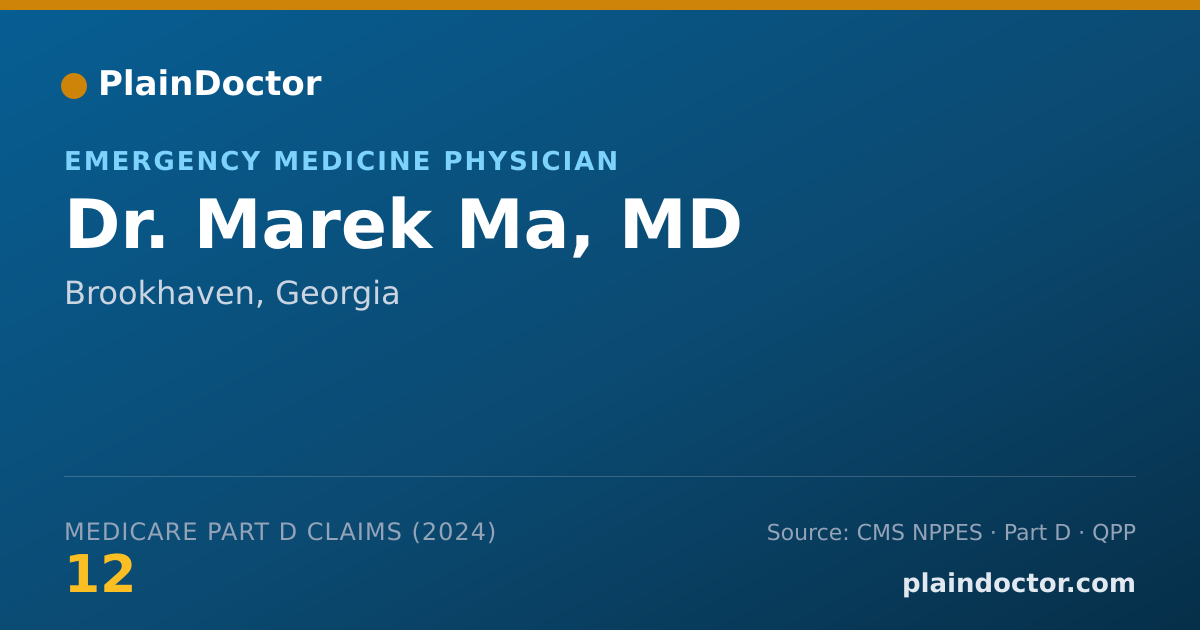 Shareable card for Marek Ma, MD - Emergency Medicine Physician, Brookhaven, GA