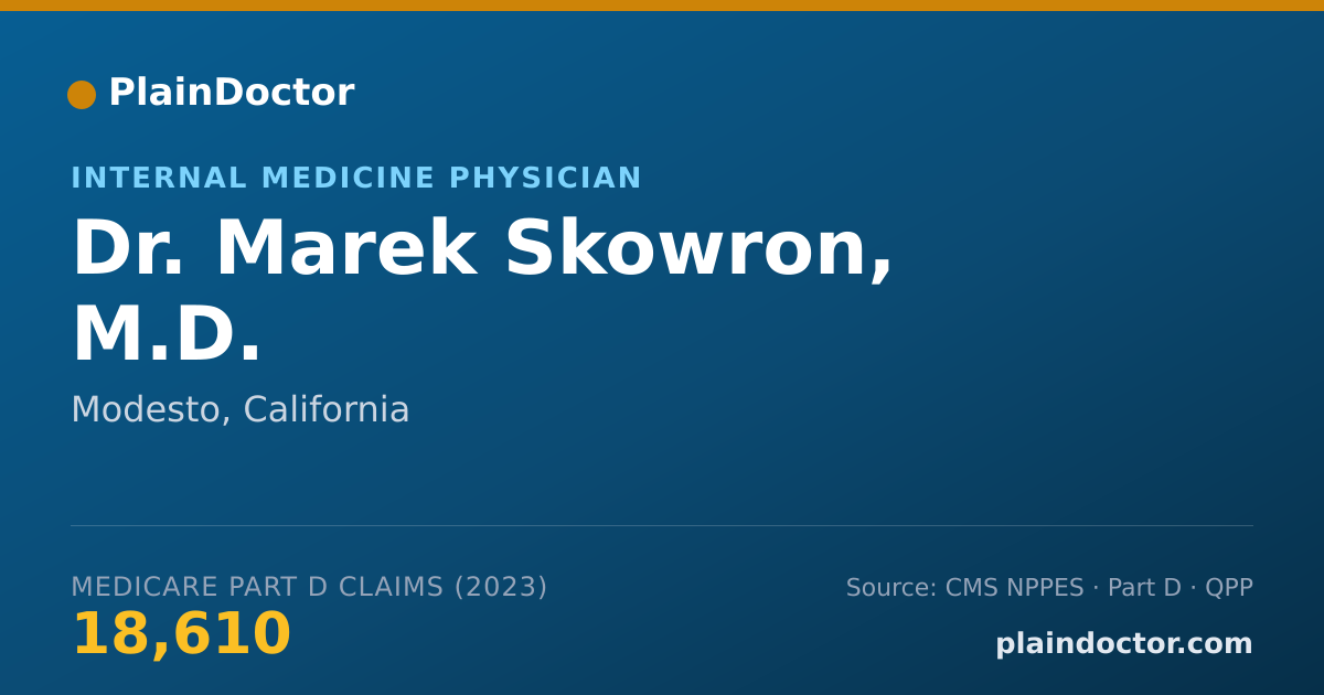 Shareable card for Marek Skowron, M.D. - Internal Medicine Physician, Modesto, CA