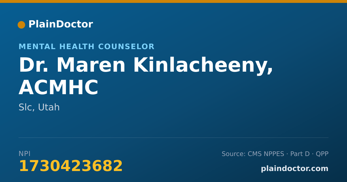 Shareable card for Maren Kinlacheeny, ACMHC - Mental Health Counselor, Slc, UT