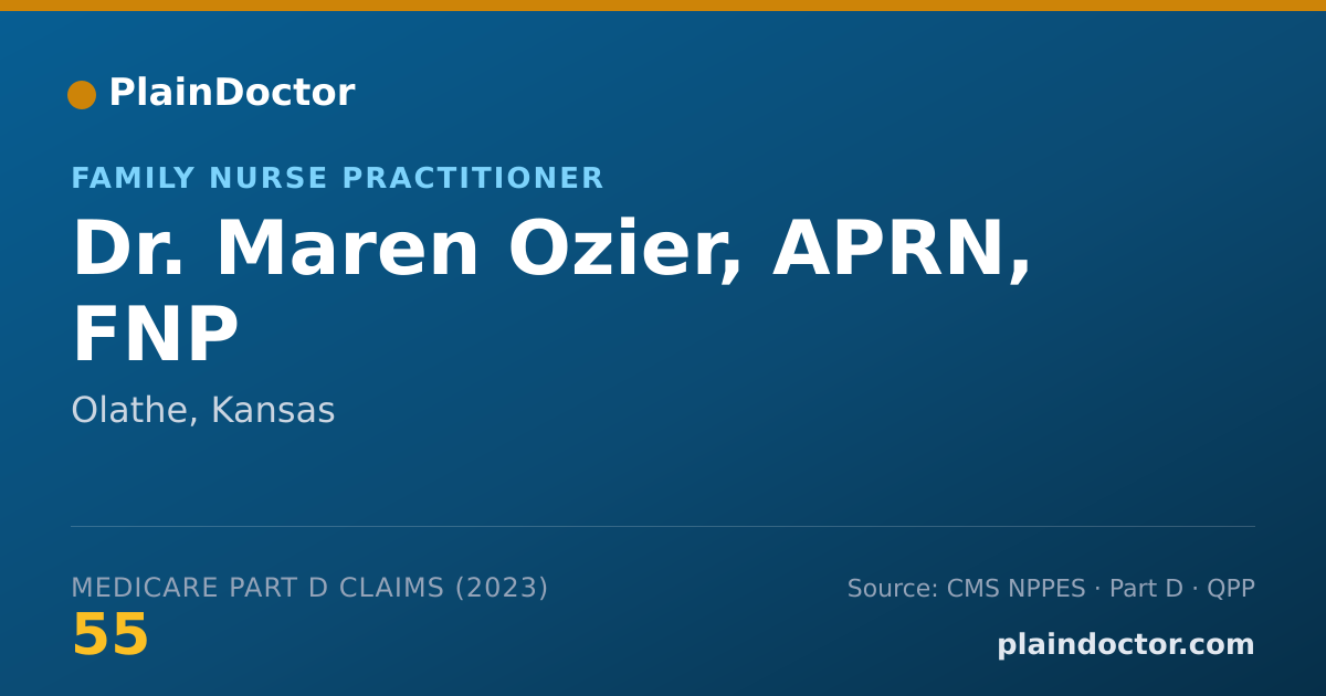 Shareable card for Maren Ozier, APRN, FNP - Family Nurse Practitioner, Olathe, KS