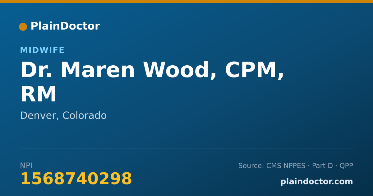 Shareable card for Maren Wood, CPM, RM - Midwife, Denver, CO
