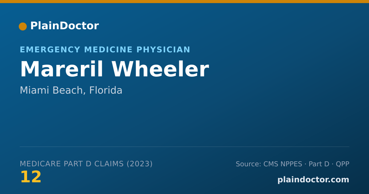 Shareable card for Mareril Wheeler - Emergency Medicine Physician, Miami Beach, FL