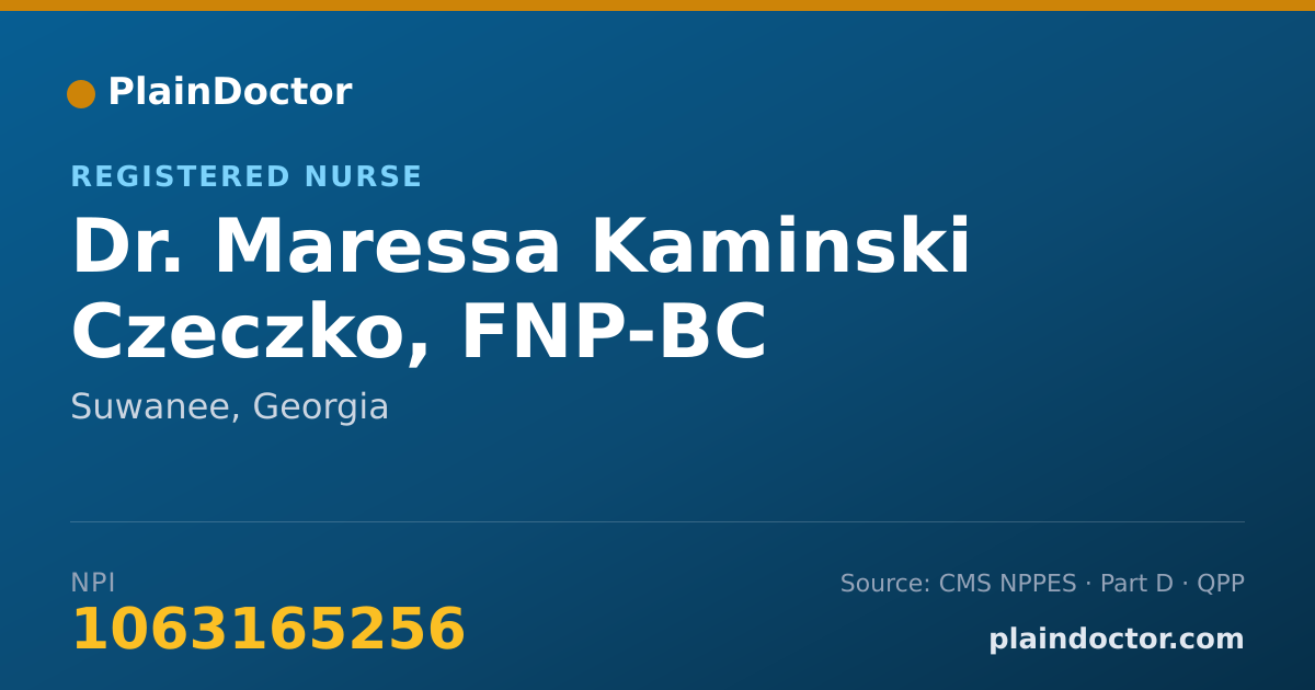 Shareable card for Maressa Kaminski Czeczko, FNP-BC - Registered Nurse, Suwanee, GA