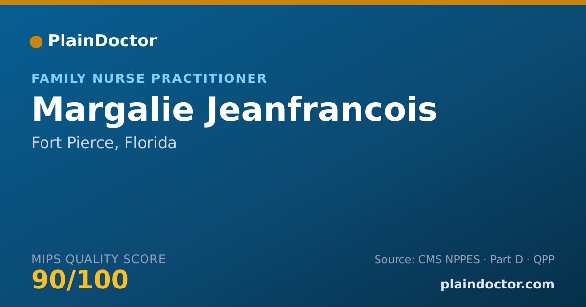 Shareable card for Margalie Jeanfrancois - Family Nurse Practitioner, Fort Pierce, FL