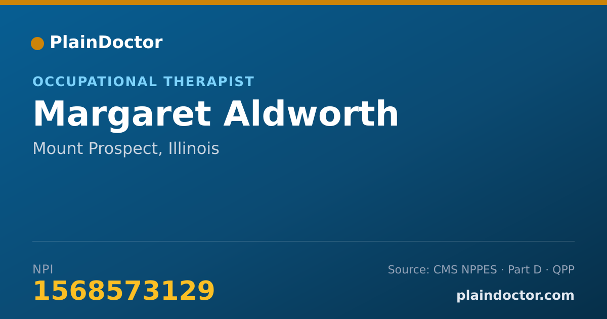 Shareable card for Margaret Aldworth - Occupational Therapist, Mount Prospect, IL