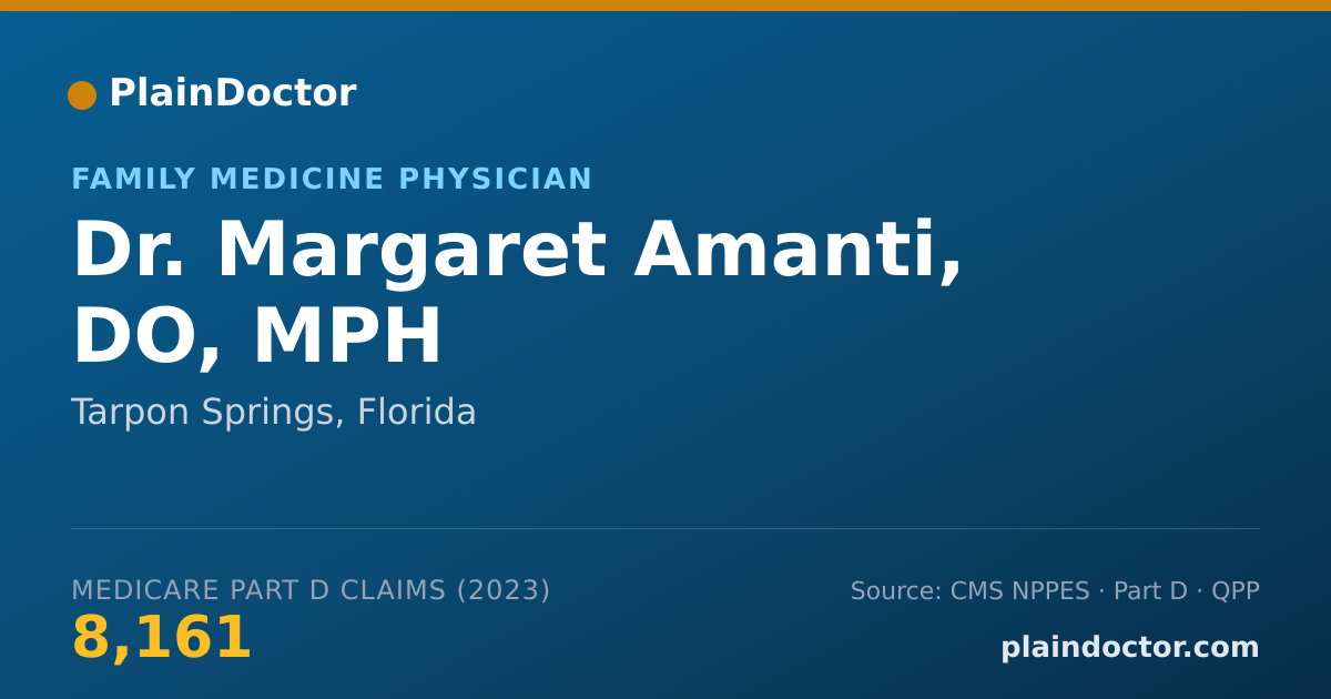 Shareable card for Margaret Amanti, DO, MPH - Family Medicine Physician, Tarpon Springs, FL