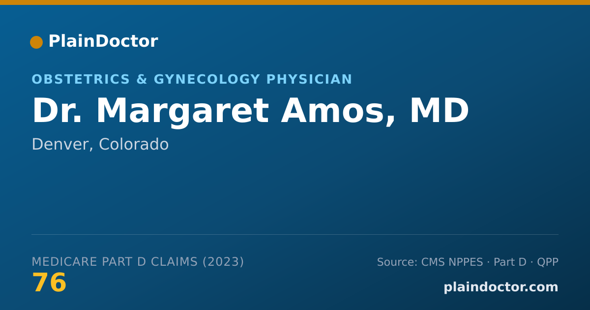 Shareable card for Margaret Amos, MD - Obstetrics & Gynecology Physician, Denver, CO