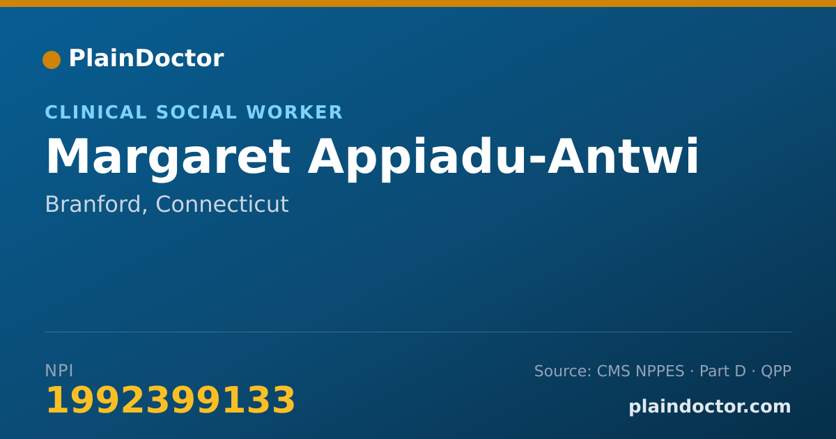 Shareable card for Margaret Appiadu-Antwi - Clinical Social Worker, Branford, CT
